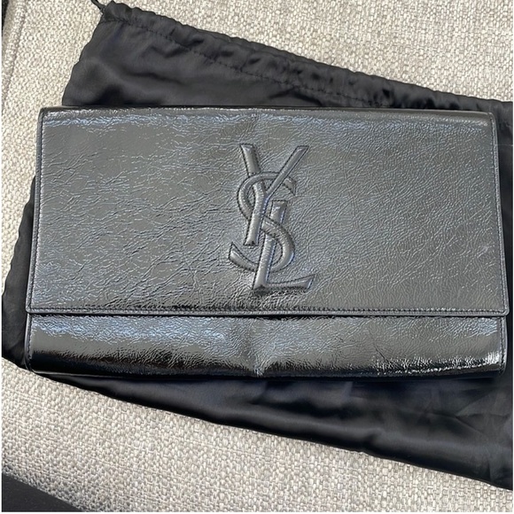 YSL Patient Leather Black Clutch Bag - Picture 5 of 11